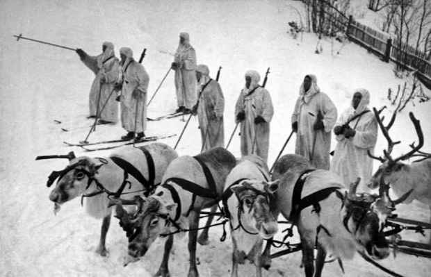 Winter-War-Finland skieur + rennes